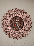 Multi layered laser cut wall art Clock.