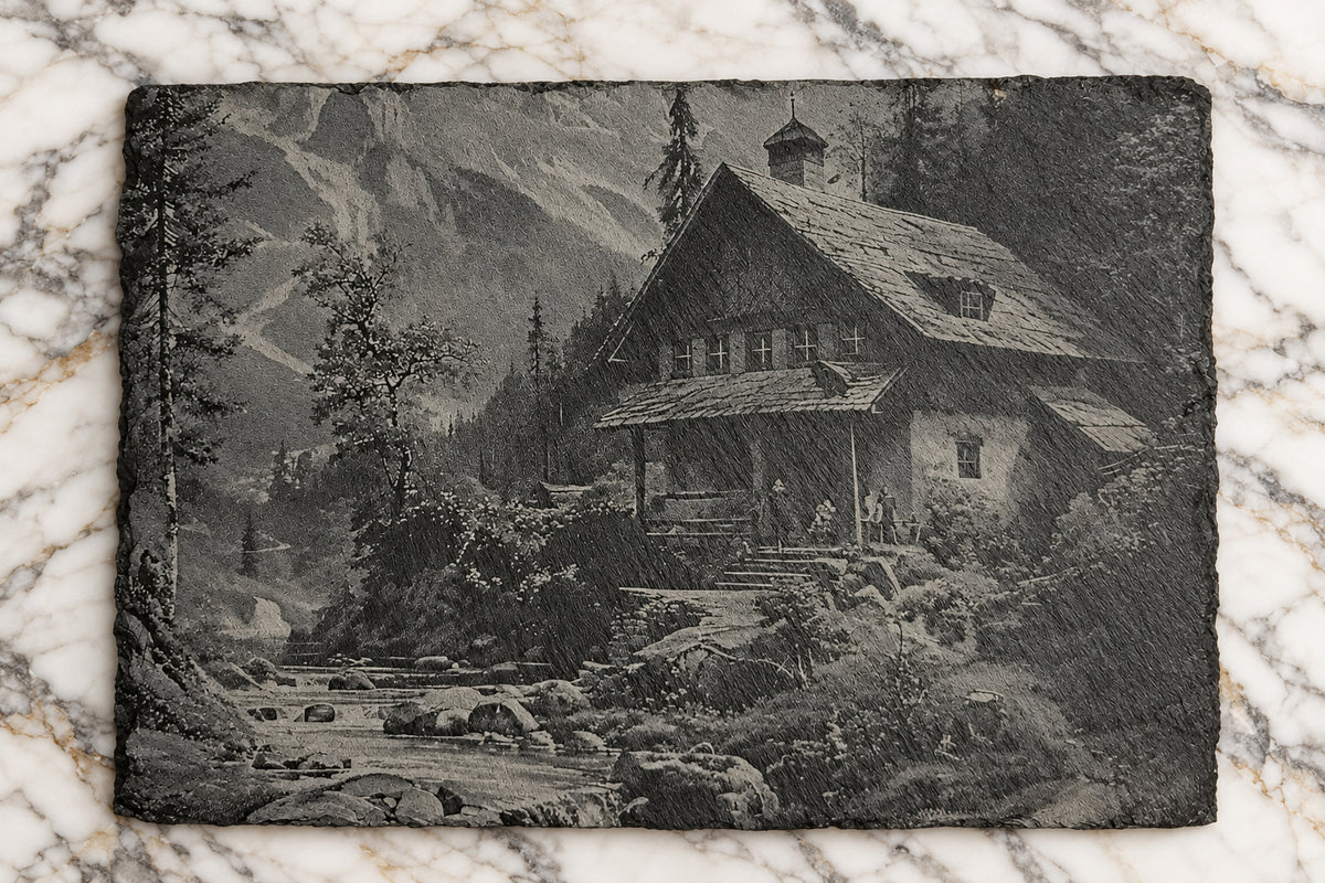Slate, Lasered engraved, Mountain home