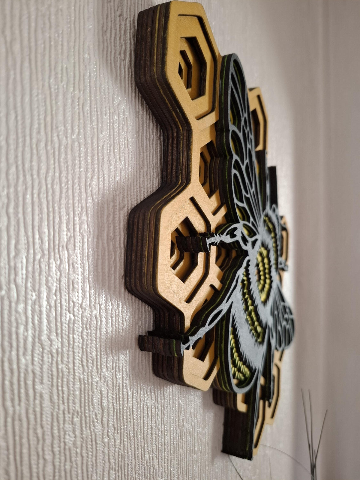Multi layered laser cut wall art Bumble bee
