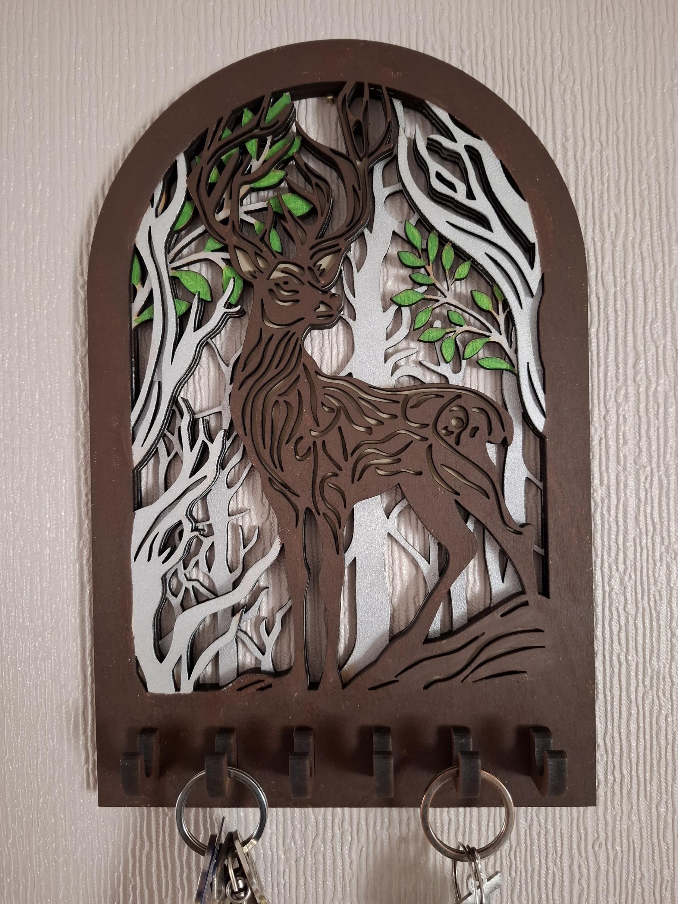 Stag Wall key rack, Key holder Wall hook  Entryway Organizer, Home key holder