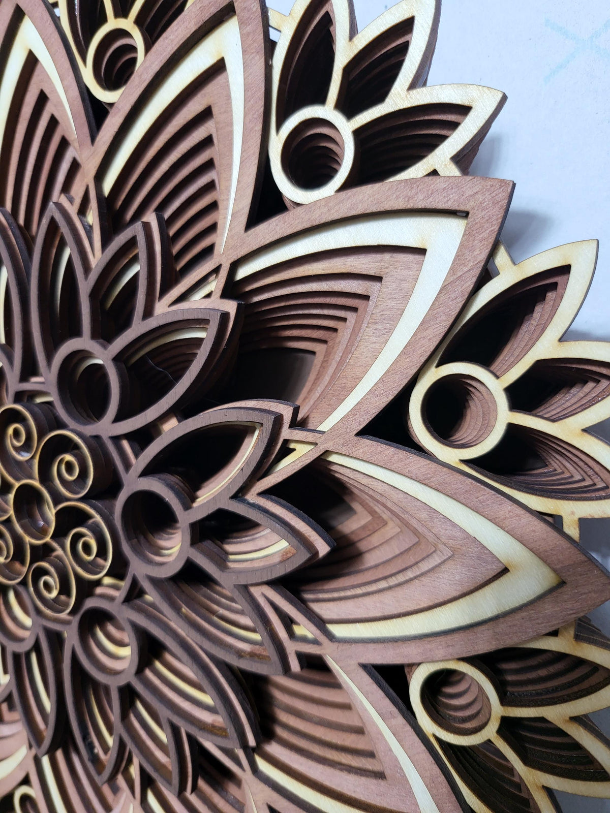 Multi layered laser cut wall art